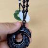 Black Obsidian Pendant: Elegant and Natural Stone Design for Men