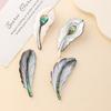 1Pc, Romantic Elegant Modern Style Natural Shell Feather Shape Brooch Pendant Unisex Charms for Jewelry Making DIY Accessories or Creative Decor Item