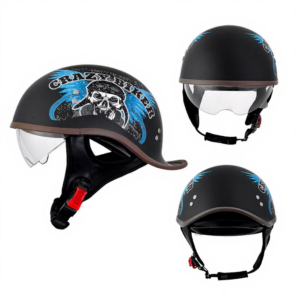 QIKE LV112 Men's Women's Half Face Helmet ABS Breathable Button Closure 3C Certified 1 Year Warranty New Condition