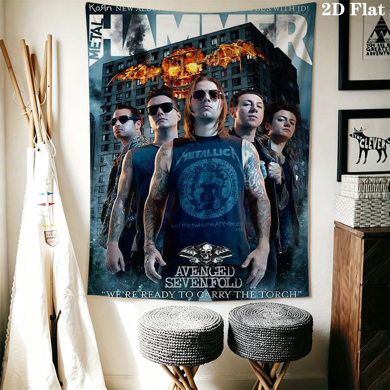 Sevenfold Tapestry Dark Art Decor Tapestry Wallmounted Fashion Print Background Wall Hanging Cloth Wall Covering Decoration Background Cloth