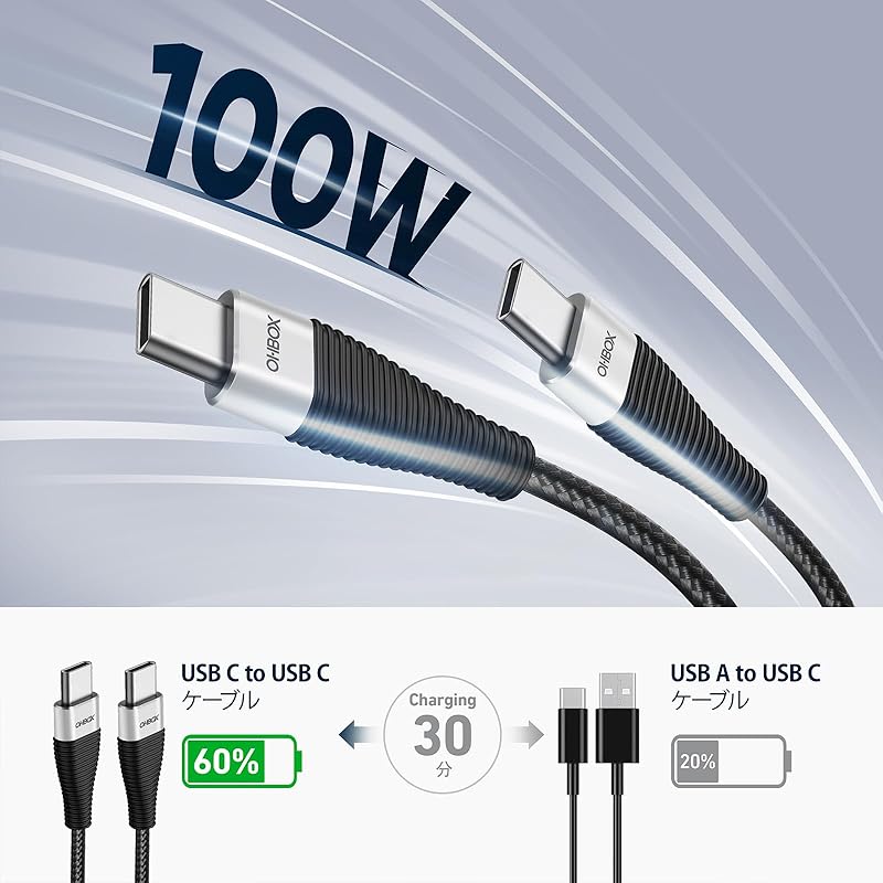 USB Type C Cable 1M C To Cable PD Compatible 100W Fast Charging Type C Prevention of Disconnection USBC iPhone16/15 Series, iPad Mini/Pro, Galaxy