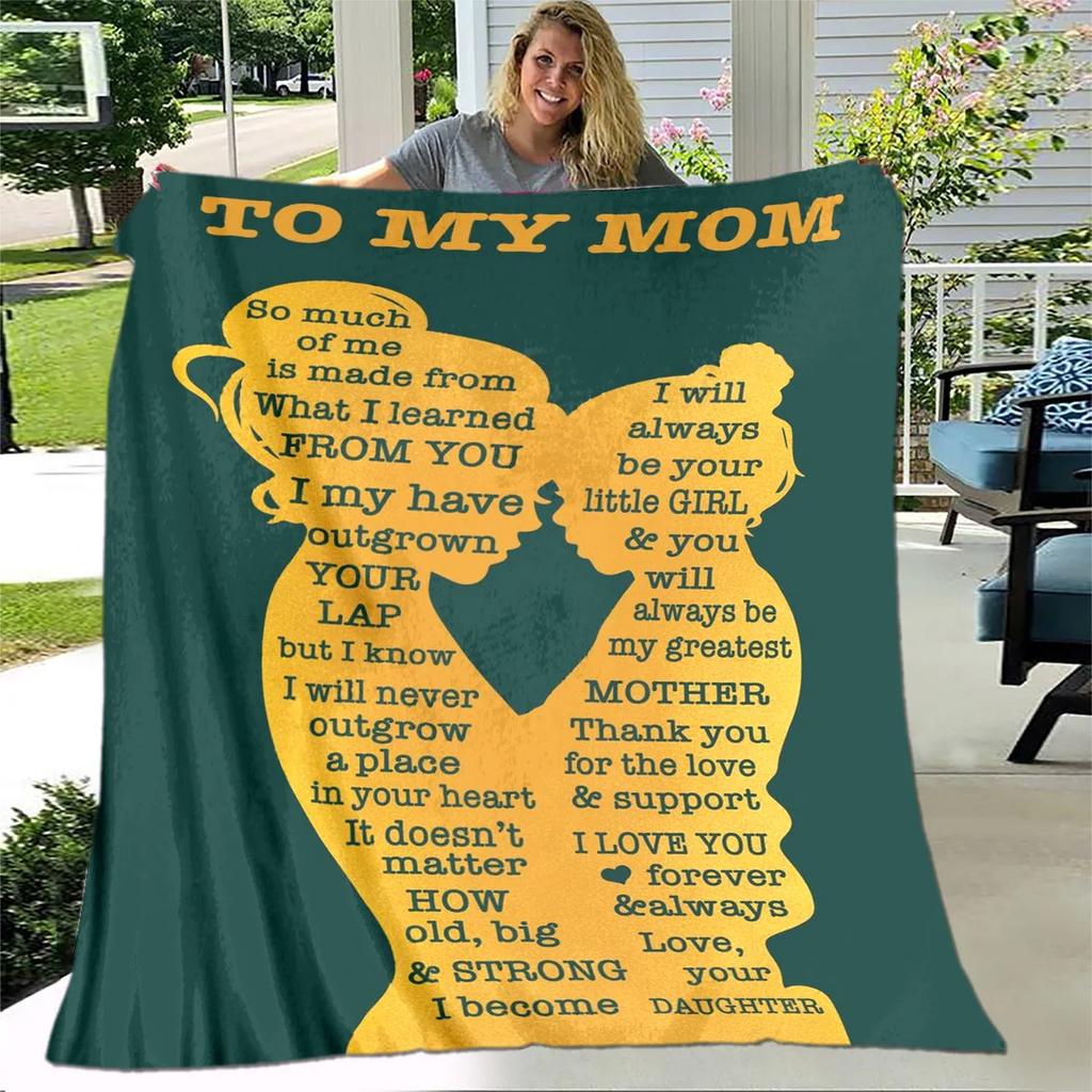 Одеяло серии «Моя мама, мама, подарок в виде письма», мягкое одеяло для дома, спальни, кровати, дивана, пикника, путешествия, офиса, одеяло, детское одеяло