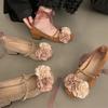 Single Shoes Women's Spring and Summer New Rose Flower Retro Thick Heel Light Mouth Mary Jane