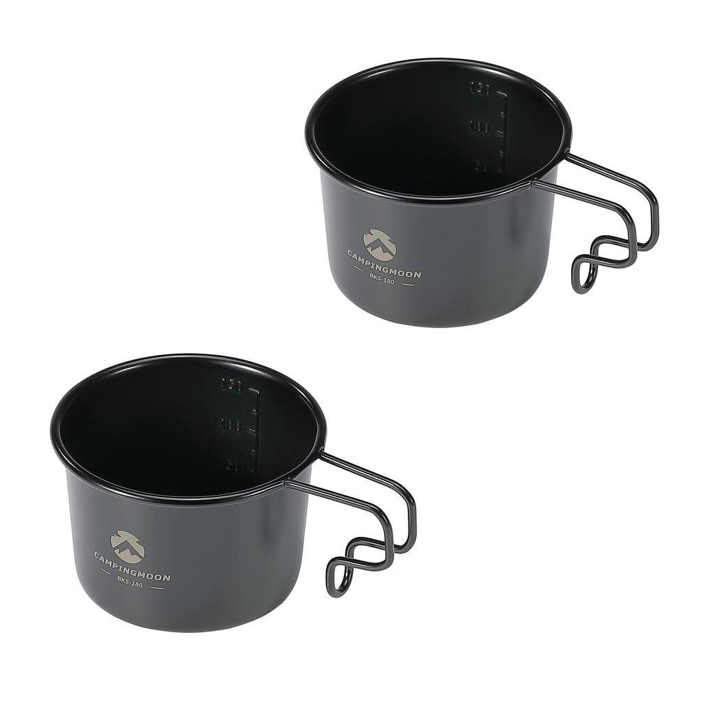 CAMPING MOON Camping Coffee Solo Mug, Small, Black, 2-Piece Set, 160ml SOLO MUG BKS-180-2P