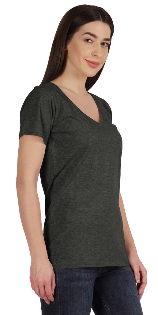 Inkmeso V Neck Basic Tee Classic Fit Short Sleeves Tshirt For Women Summer Cotton Tops