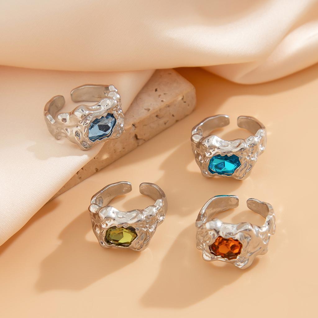Ювелирные кольца Niche Vintage Jewel Set Плиссированное кольцо Личность Геометрический сплав Кольца Set