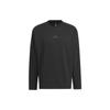 Solid Color Logo Sports Casual Comfortable Crew Neck Long Sleeve T-Shirt Men Tops Black IY8032