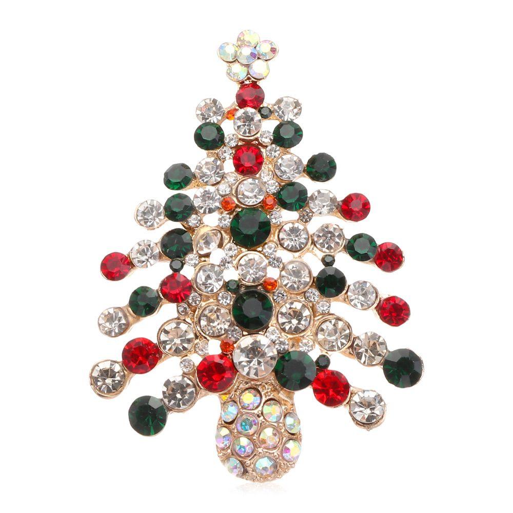 Стразы Модные украшения Рождественский подарок Рождественская брошь Значки Броши Значки Елка