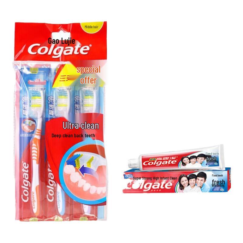 Colgate Набор: Ультрачистая зубная щетка и зубная паста с высоким содержанием кальция
