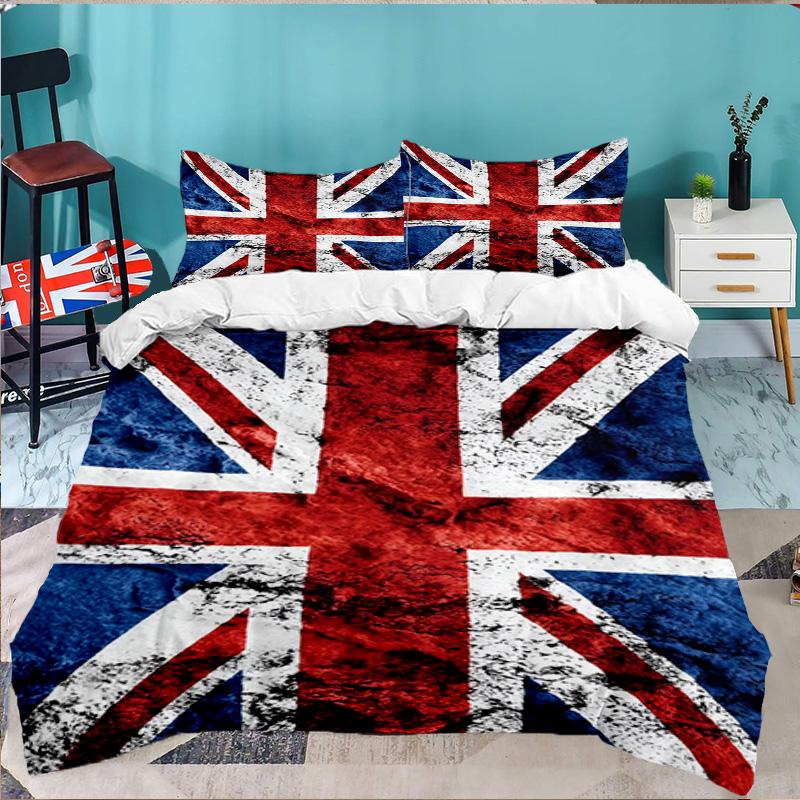 British Flag Artwork 3PCS Bedding set,Ideal for 1pc Duvet Cover And 2pcs Pillowcases Perfect for Fan gift,Ideal for Bedroom, Dormitory