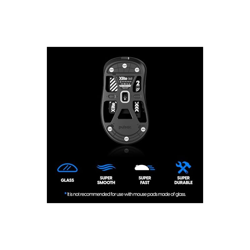 Superglide2 (Type-C) Ножки для мыши, Универсальные точки 6 мм + 9 мм (12шт) [Материал: закаленное стекло, Закругленные края, Высокая прочность, Низкое трение, Супергладкая]
