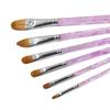 JOWOART Purple Acrylic Short Rod Mixed Weasel Hair Gouache Brushes Set Brown Hair Watercolor Acrylic 6 Pcs Artist Oil Painting Brushes