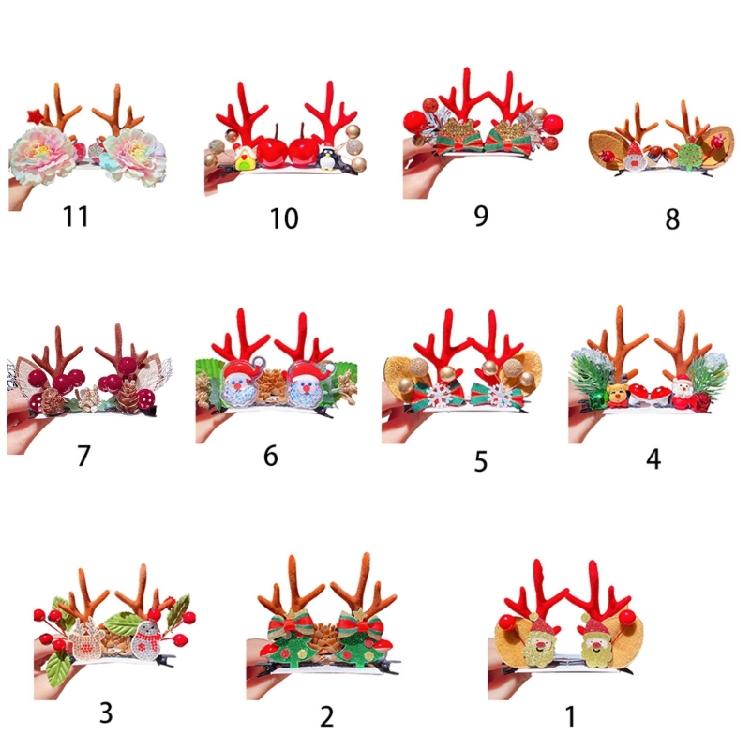 Christmas Hair Clips Antler Hair Pins Hair Accessories for Girls Toddlers Teens