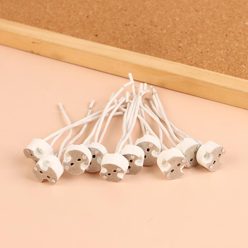 10 шт. MR16 G5.3 Разъем для цоколя лампы Кабель Патрон для лампы Керамический держатель Фитинг для лампы MR16 Фиксирующий держатель 10 см Силиконовый кабель