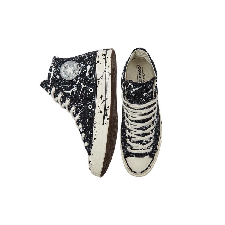 Converse Chuck 70 High Archive Paint Splatter — черные кроссовки унисекс Ash-Stone Egret A01171C