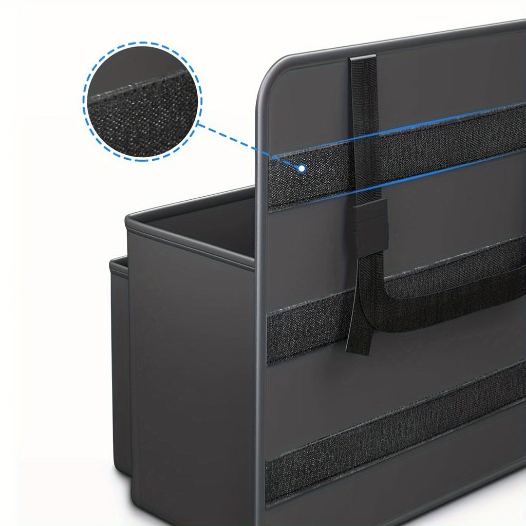 Премиальный органайзер на спинку сиденья автомобиля из ПУ кожи - Складная сумка для хранения с несколькими отделениями для организации багажника автомобиля, Черный, Автомобильное хранение