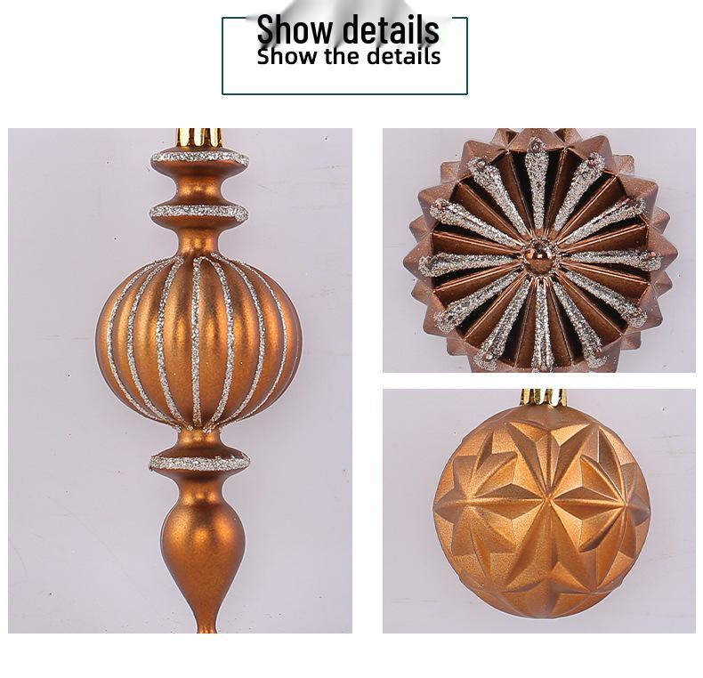 Painted Christmas Ball Ornaments & Pine Cones Set for Tree Decoration & Window Display
