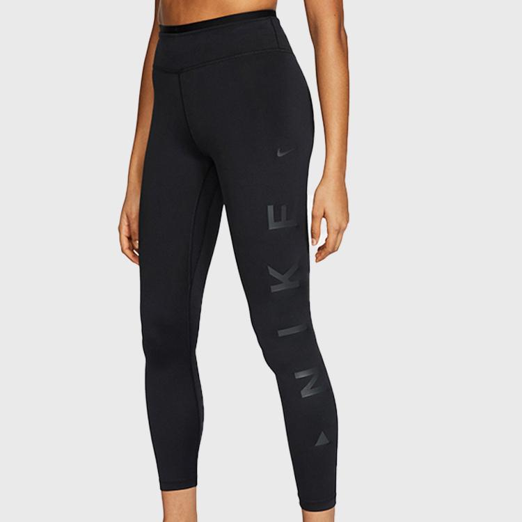 Nike Штаны женские спортивные с принтом Nine-Point Shark Quick-Dry, черные CJ4146-010
