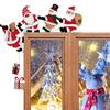1pc Door Corner Decor Fashion Wooden Stylish Santa Christmas Pretty Snowman Reindeer Frame Sign Hanger Ornament For Party House