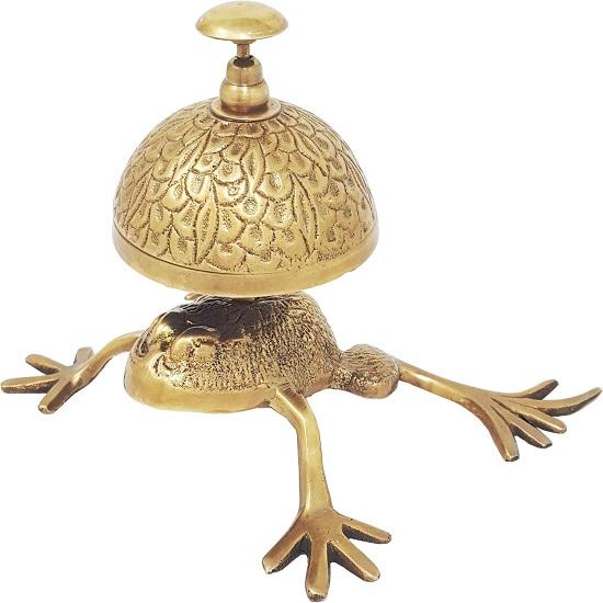 Красивые настольные колокольчики Уникальные настольные колокольчики Домашний декор Подарок Звонок для вызова Звонок для ресепшена Лягушка, Тодд, Латунь