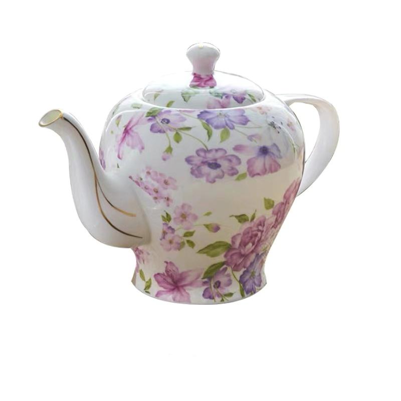 European Coffee Maker Bone China Office Kettle Afternoon Tea Pot Tea Set Large Ceramic Filter Teapot