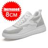 New Men Trendy Leather Sneakers Elevator Shoes Invisible Breathable Heightening Shoes 8/10cm Men's Casual Light Sneakers
