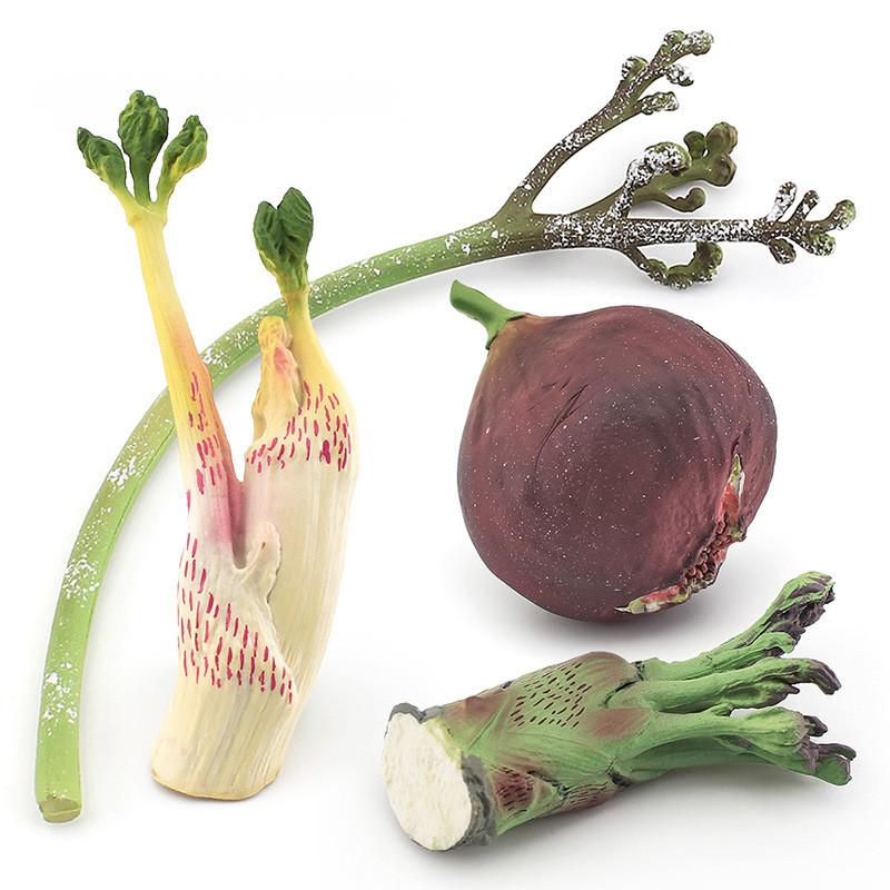 Реалистичный миниатюрный набор горных товаров включает папоротники, инжир, побеги бамбука и многое другое