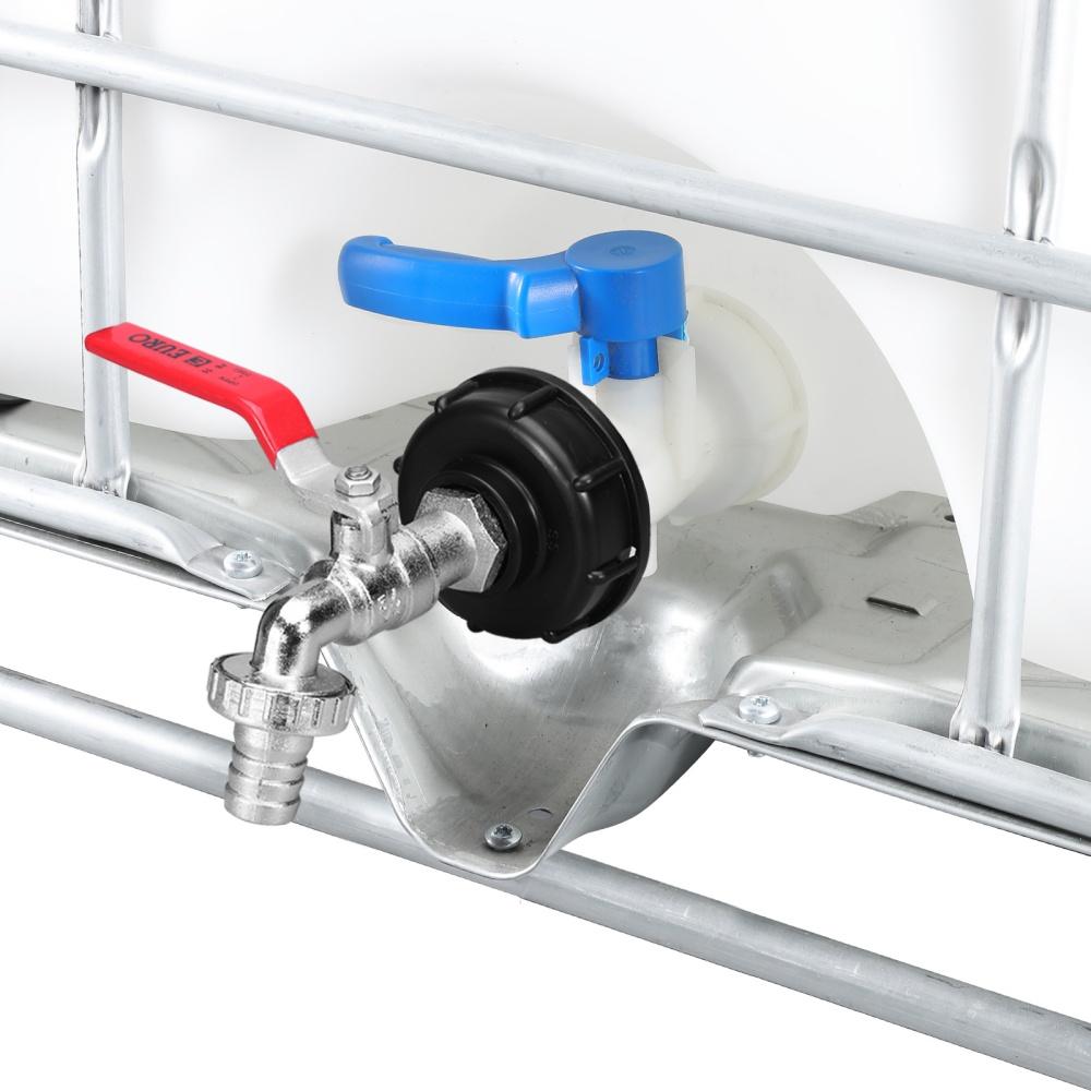 Аксессуары для соединения крана и клапана бака IBC, адаптер для бочки Ton S60*6 поворотов, латунный кран 1/2'' 3/4 дюйма, фитинг для подключения воды