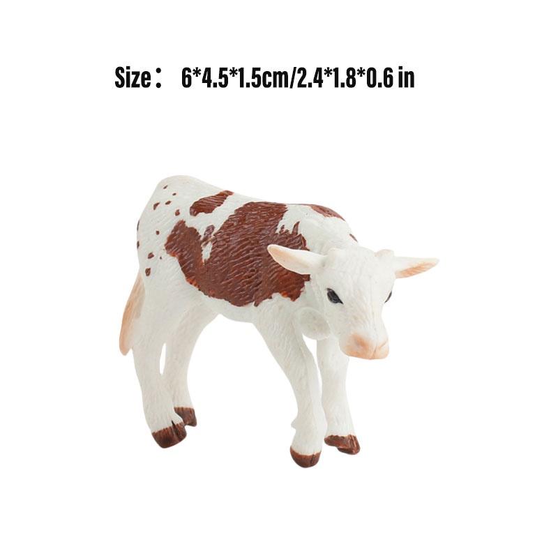 Kid's Gift Animal Model Simulation Farm Animal Figures Educational Toy Plastic Material Cow Category 14x8cm Size