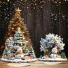 Xmas Town Scene Ornaments Christmas Village Houses Table Decoration, Snow Patterns 2D Acrylic Snowman Ornament, Decorative Centerpieces for