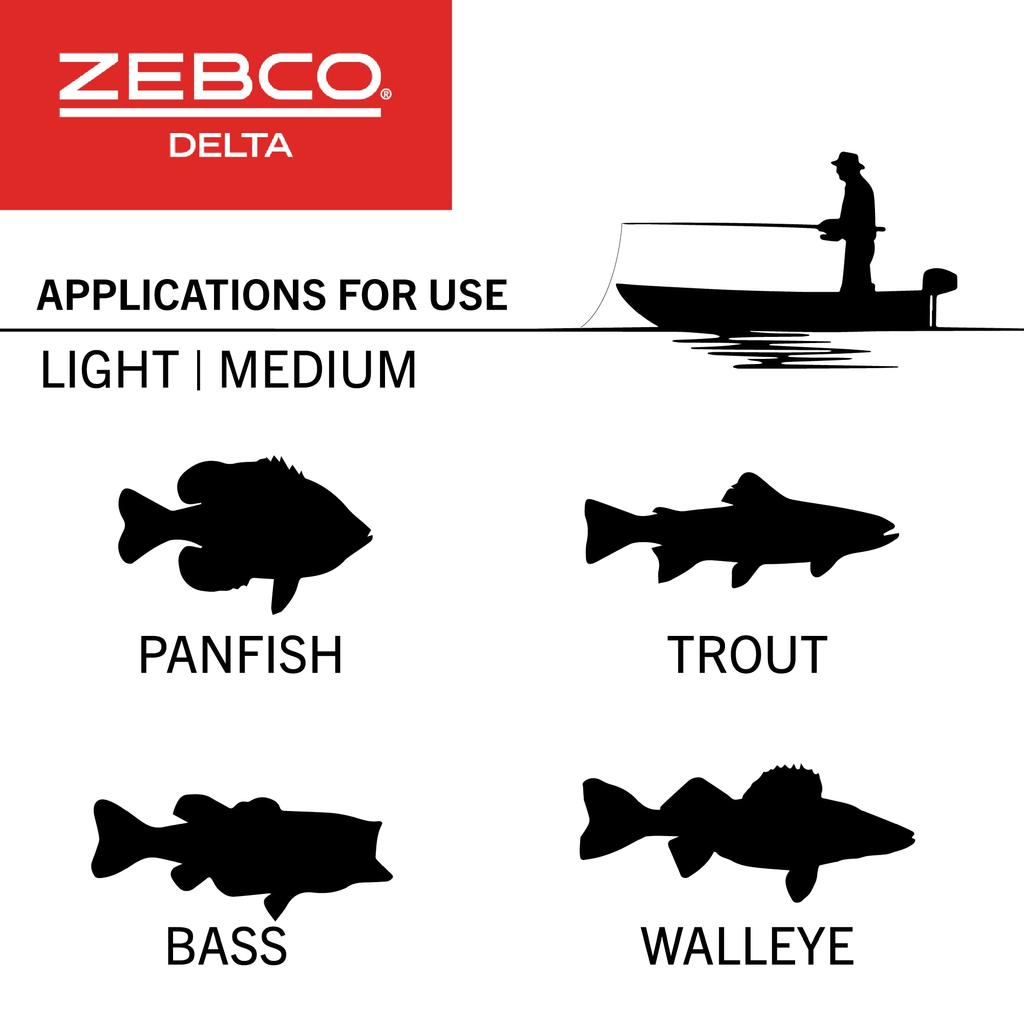 Zebco Delta Spincast Fishing Size or Dual Ceramic Pickup with Fishing Braid Cool Gray Reel, 20, Right- Left-Handed Retrieve, Pins, Pre-Spooled 6-lb