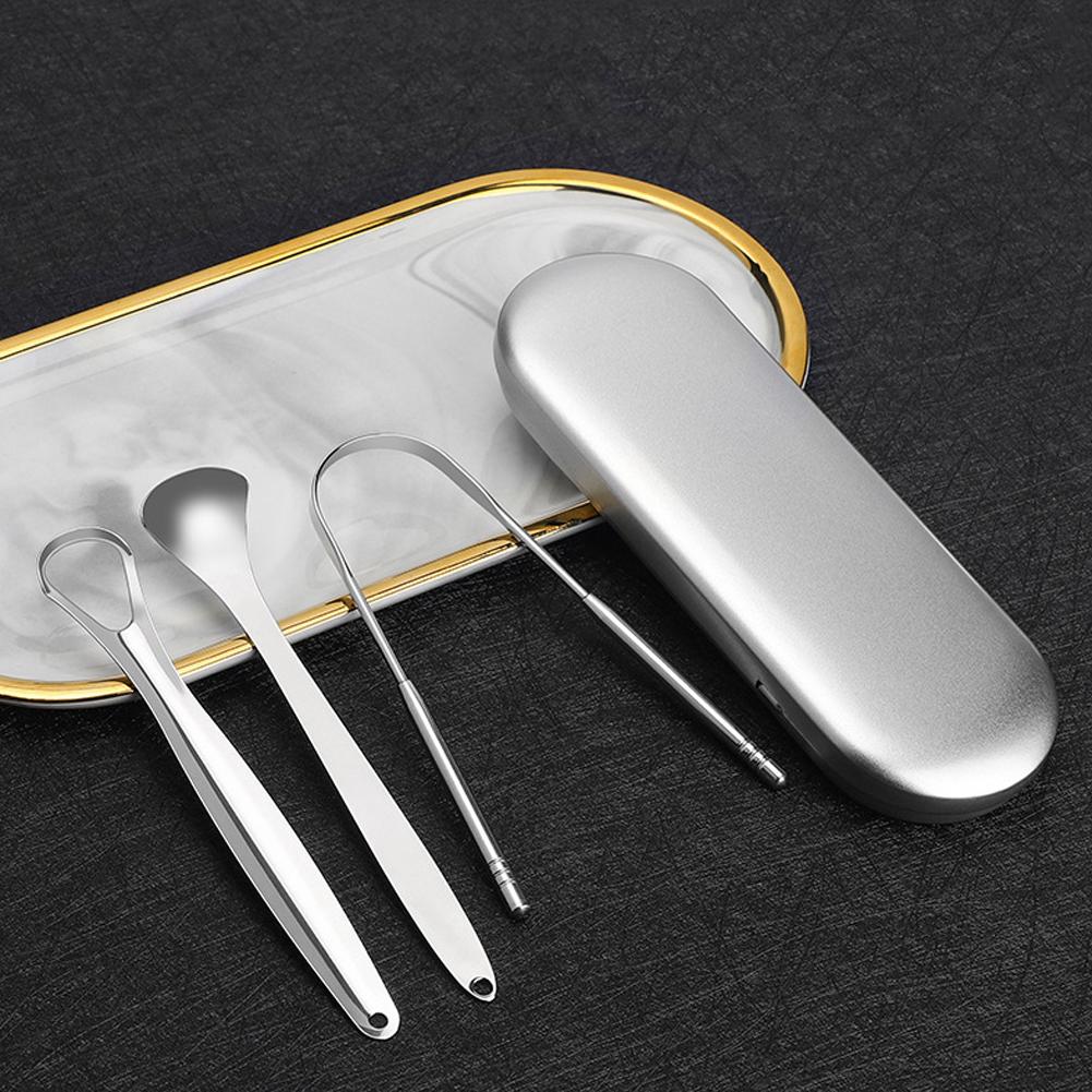 Очиститель покрытия для полости рта, скребок для языка, 3 шт., скребок для языка для взрослых и детей, металл медицинского класса