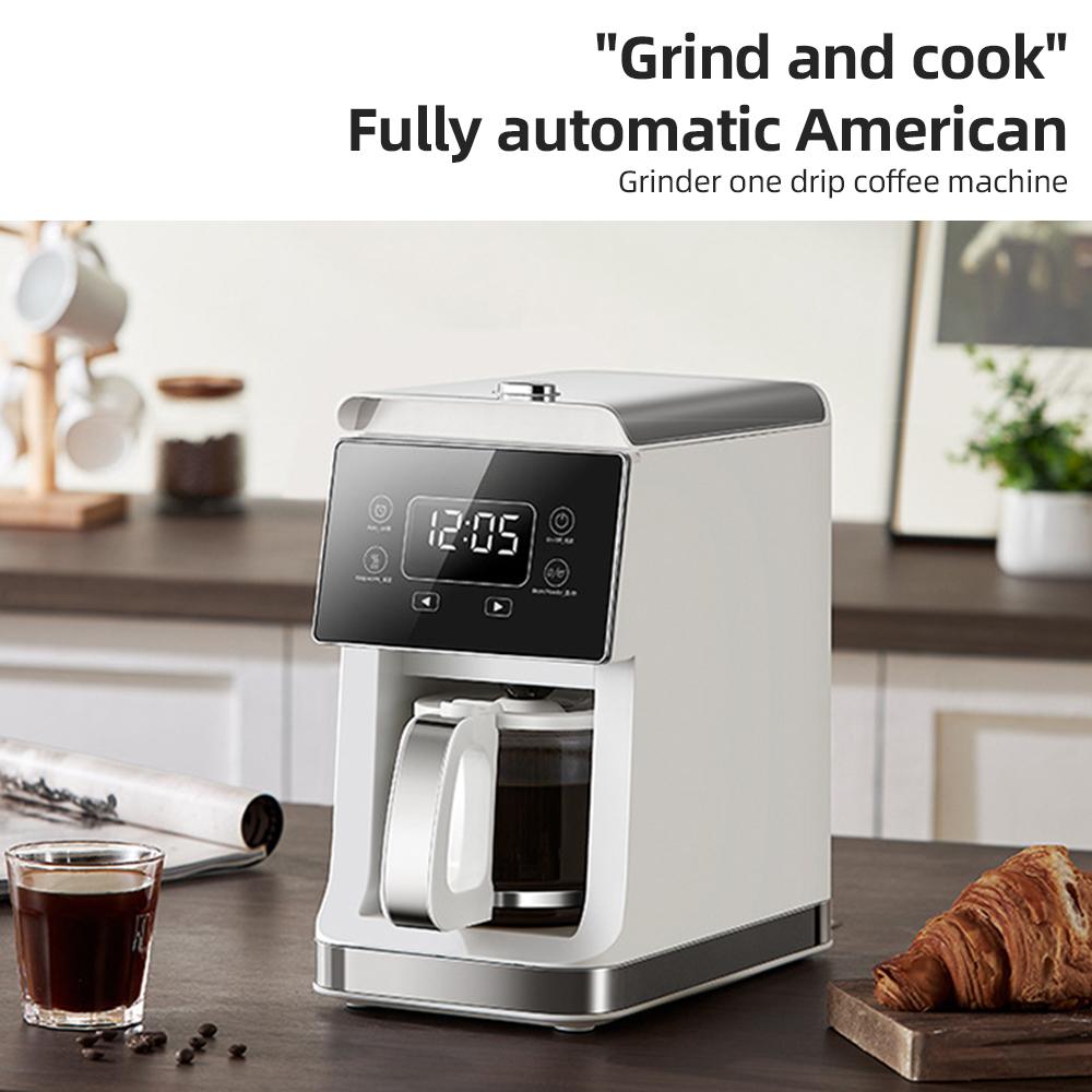 Капельная кофеварка, американская кофемашина на 5–10 чашек со встроенной кофемолкой, резервуар для воды на 780 мл, сохраняет тепло