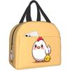 Kawaii Chicken Lunch Bento Bag Insulated Lunch Box Reusable Waterproof Lunch Bag with Front Pocket for School Office Picnic