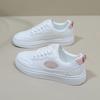 Women's Platform Breathable Sneakers Fashion Anti-slip Running Walking Shoes Casual Lightweight Lace Up White Sneakers PU Leather Tennis Shoes Women