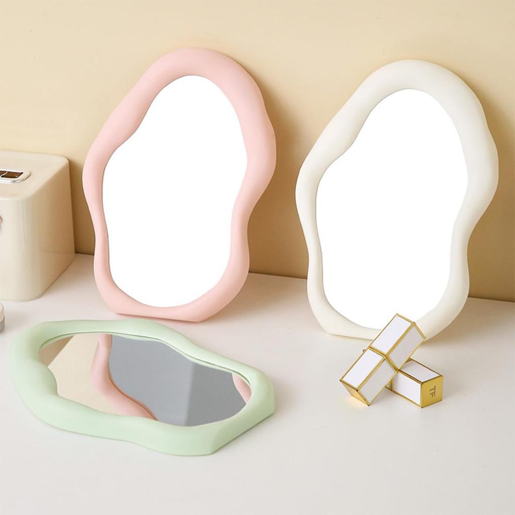 Wave Cute Vanity Stylish Makeup Interior Decor for Cute Makeup [Queen-b] Mirror, Mirror, Tabletop, Stand, Mirror, Girls, Desk, Cosmetics, Beauty,