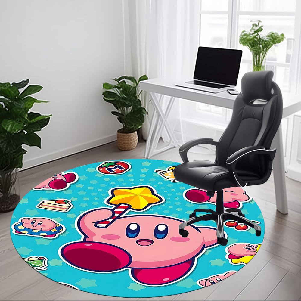 1pc Kirby Office Round Area Rug, Bedroom Living Room Home Decor, Room Deco, Offic a1016225