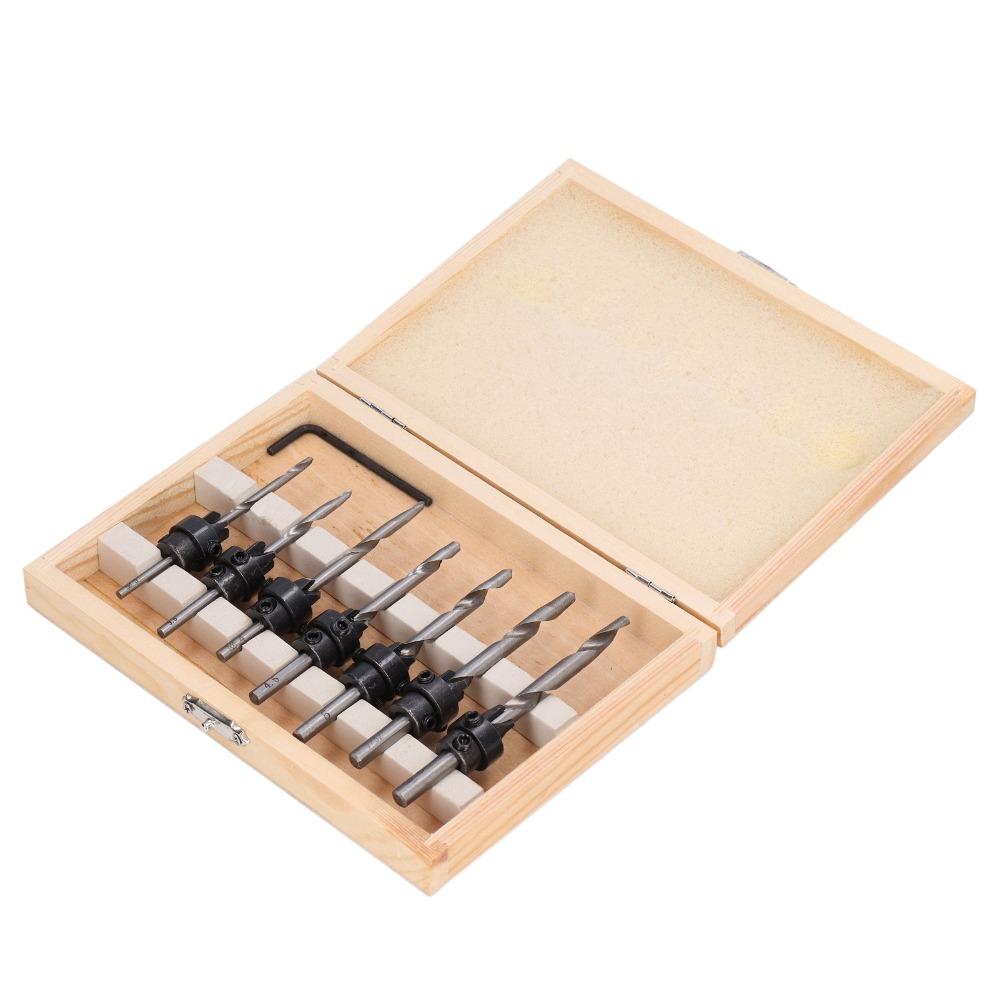 Adjustable Collars Countersink Drill Bit Set High Speed Steel Bit Set Wood Drilling