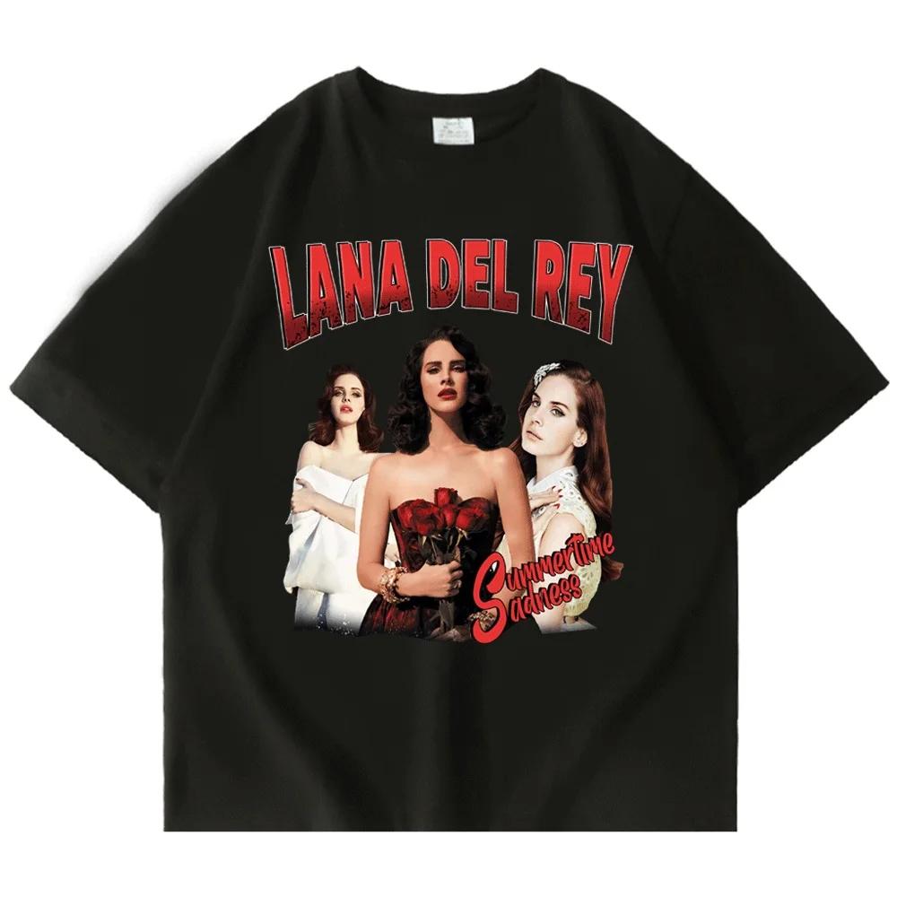 Унисекс Новая футболка с графическим принтом Lana Del Rey Ldr Модная уличная одежда Короткий рукав Повседневная Круглый вырез Большой размер Женская футболка 62477