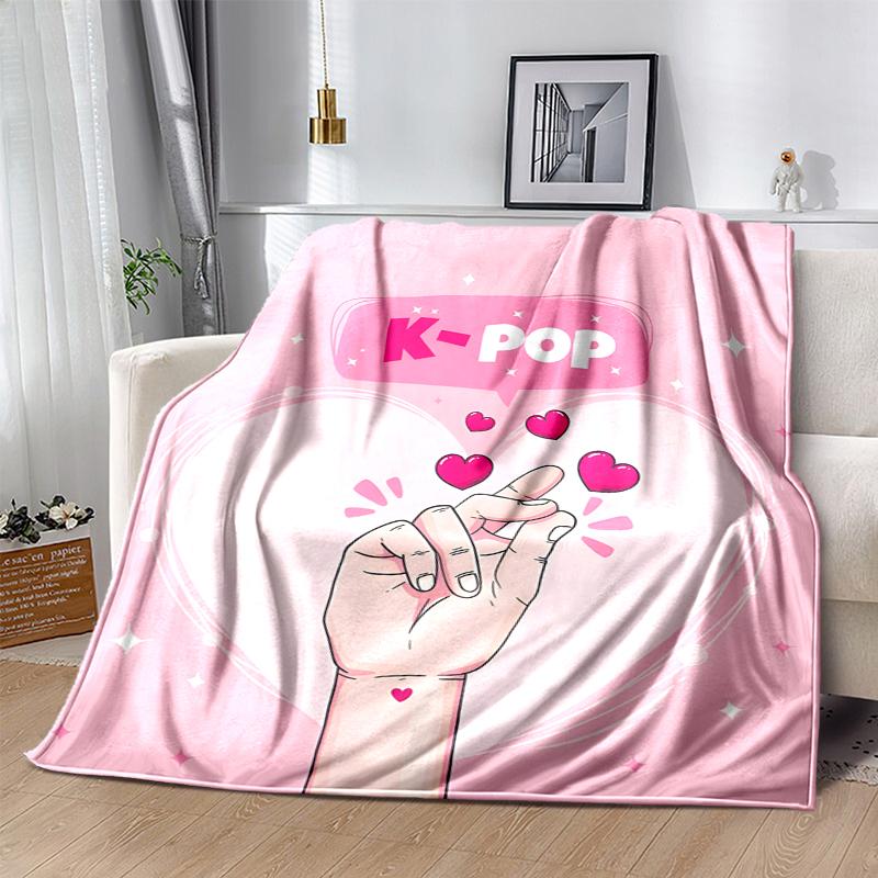 KPOP Flannel Blanket Soft Warm All-Season Throw, Design for Camping, Car Travel, Hiking Sofa, Bed, Office Perfect Gift for Parties