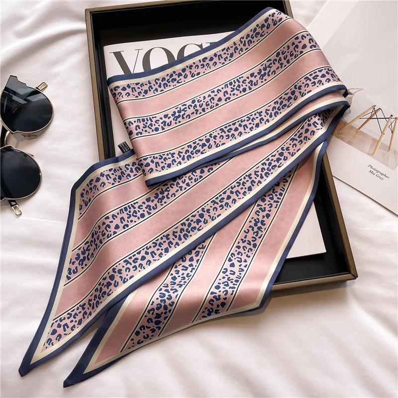 Long Neckerchief Skinny Hair Bands Women Silk Scarfs Fashion Headbands Bag Scarves Print Hairband Neck Scarf For Ladies 14x147cm