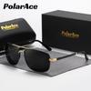 PolarAce унисекс, модные металлические очки, квадратные антибликовые поляризационные солнцезащитные очки с двойным лучом для зеркала вождения, UV400