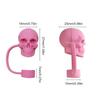 Set of 6 Unique Straw Stoppers Adorment Colorful Silicones Straw Lid Cute Skull Shaped Straw Plug Drinkware Accessorys