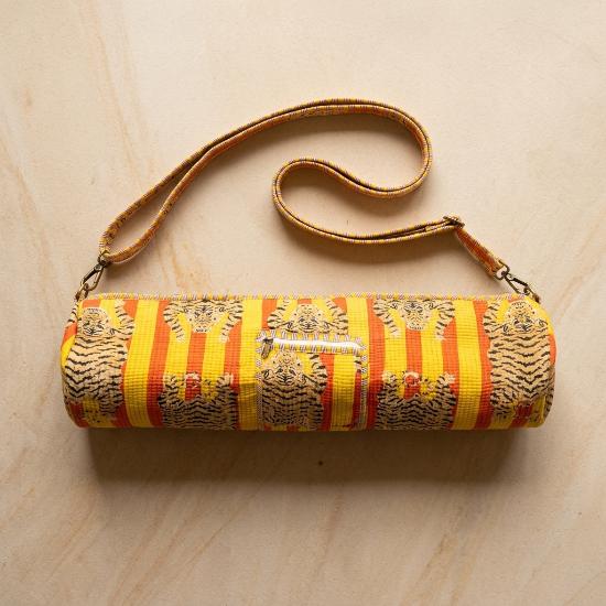 Yoga Mat Bag usalover925 Orange Quilted Cotton Tiger Print Yoga 21