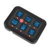 Панель переключателей 12 В с 6 клавишами и регулируемым управлением светодиодной подсветкой, алюминиевая, 720 Вт 60 А, для автомобильных, грузовых, лодочных, UTV и ATV электрических систем (Синий свет)