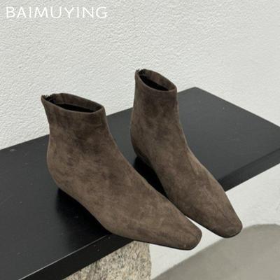 Зимние ботильоны с острым носком, сексуальные туфли на плоской подошве, модная обувь из замши, тренд 2025 года, готические гладиаторы, зимние челси, лодочки De Mujer