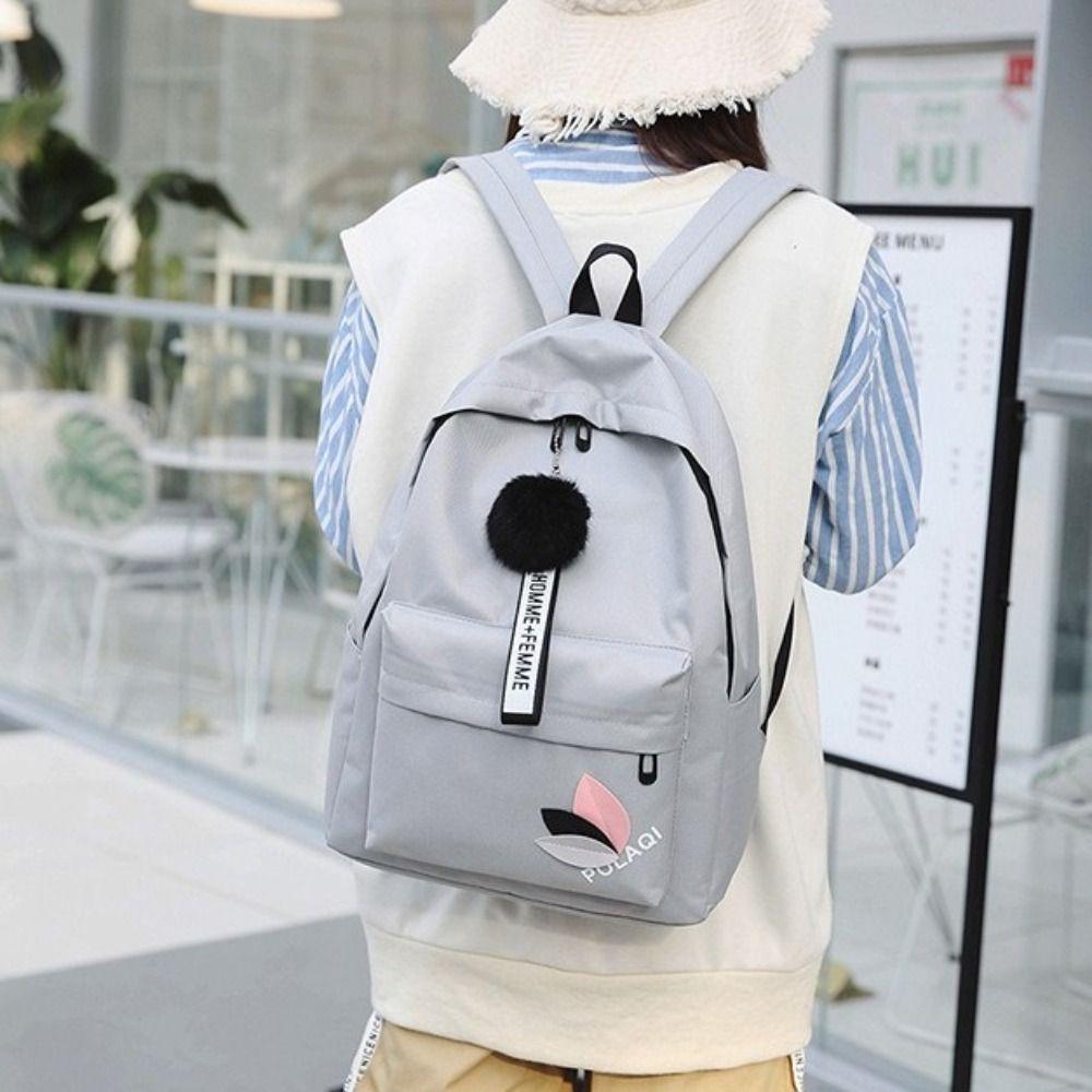 Рюкзак большой вместимости с принтом листьев, холщовый рюкзак с принтом листьев, студенческий школьный рюкзак, женский