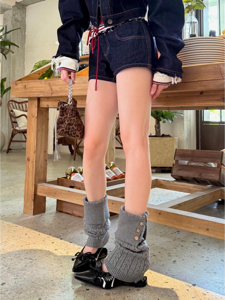 Ретро гетры с пуговицами и отворотами, вязаные косами: Гольфы Slim Fit для подиумной моды Осень-Зима