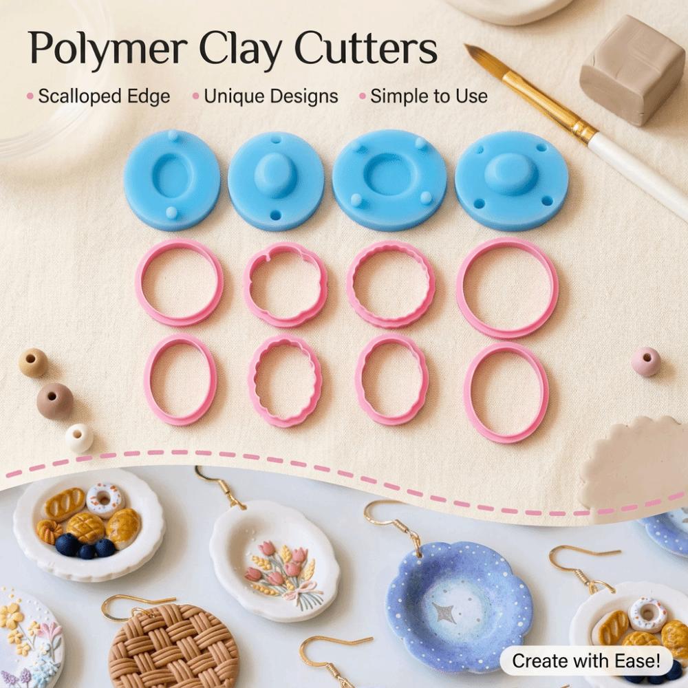 DIY Craft 3D Plate Clay Earring Molds Creative Polymer Clay Tools Brooch Modeling