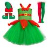 Elegant European And American Children's Christmas Elf Costume For Parties And Performances Red And Green Net Tulle Christmas Tree Skirt